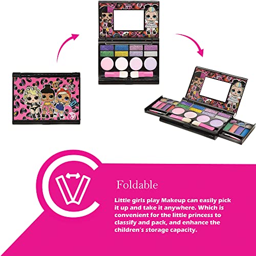 Townley Girl L.O.L. Surprise 30 Pcs Cosmetic Compact Set Includes Mirror, 14 Lip glosses, 8 Eye Shadow, 4 Blushes & 4 Brushes Safe & Non-Toxic Colorful Portable Foldable Makeup Beauty Kit for Girls