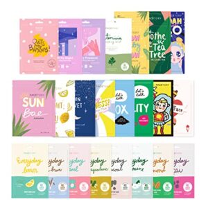 FACETORY 23 Sheet Mask Collection - Hydrating, Moisturizing, Radiance Boosting, Soothing, Redness Relief - For All Skin Types, Made in Korea, Variety Pack of 23 Sheet Masks