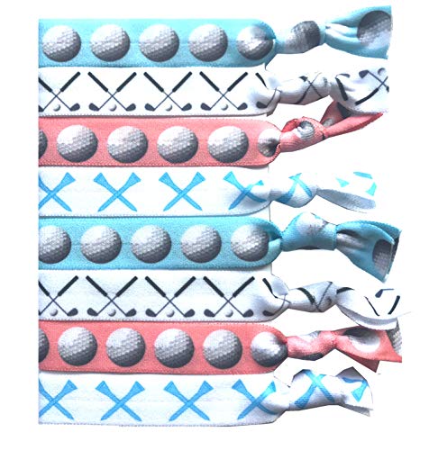 8 Piece Golf Gift Hair Ties - Golf Gifts for Men, Golf Accessories for Men Prime, Golfing gifts for Men, Gifts for Golfers, Golf Gifts for Women, Gifts for a Golfer