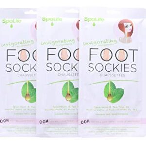 SpaLife Invigorating Spearmint & Tea Tree Oil Foot Sockies (3 Ct)