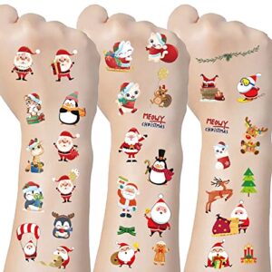 christmas temporary tattoo santa claus kids tattoo stickers 116 pieces waterproof reindeer candy tree socks fake tattoos decoration for girls christmas gift makeup party face body tattoo accessories