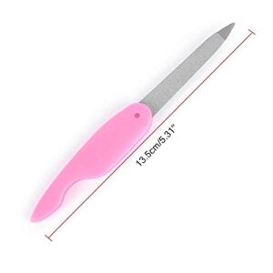 RAYNAG 10 Pack Folding Pocket Size Nail File Stainless Steel Manicure Nail Care,Random Color