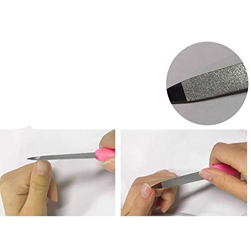 RAYNAG 10 Pack Folding Pocket Size Nail File Stainless Steel Manicure Nail Care,Random Color