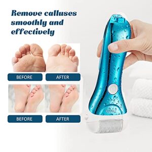 Callus Remover for Feet, Electric Foot File Rechargeable Foot Scrubber Pedicure Tools for Feet Electronic Callus Shaver Waterproof Pedicure kit for Cracked Heels and Dead Skin with 5 Roller Heads