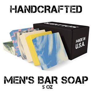 NATURAL AMERICAN SOLDIER Men’s Bar Soap – 100% All Natural, Masculine Scents, Essential Oils, Organic Shea Butter, No Harmful Chemicals – (6pk) Natural Soap Bars for Men - Made in USA - Man Soap, 5 oz