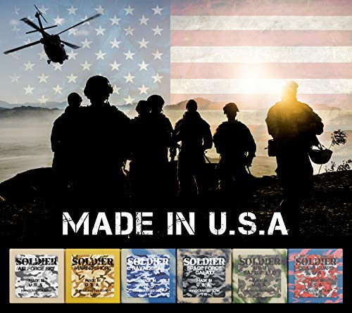 NATURAL AMERICAN SOLDIER Men’s Bar Soap – 100% All Natural, Masculine Scents, Essential Oils, Organic Shea Butter, No Harmful Chemicals – (6pk) Natural Soap Bars for Men - Made in USA - Man Soap, 5 oz