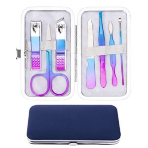 cgbe manicure set nail clippers pedicure kit men women grooming kit manicure professional tools gift 7pcs with luxurious travel case