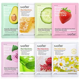 kowloon 24 combo pack face facial mask, hydrate, nourishing, cleansing, radiance boost, soothe, for women men all skin types