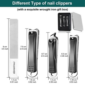 Professional Nail Clippers Set for Men Women Nail Clippers Set with Catcher, Lermende Stainless Steel Maincure Set for Men,Pedicure Kit, Manicure Tools Gift for Christmas with Travel Case