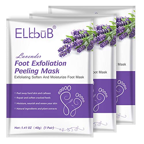 Foot Peel Mask -(3PACK) Exfoliating Foot Peel Mask, Peel Away Calluses & Dead Skin, Baby Soft Smooth Touch Feet-Men Women (lavender)