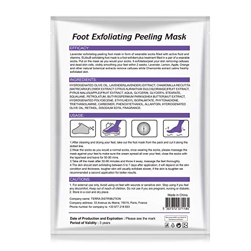 Foot Peel Mask -(3PACK) Exfoliating Foot Peel Mask, Peel Away Calluses & Dead Skin, Baby Soft Smooth Touch Feet-Men Women (lavender)