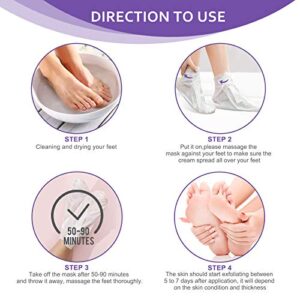 Foot Peel Mask -(3PACK) Exfoliating Foot Peel Mask, Peel Away Calluses & Dead Skin, Baby Soft Smooth Touch Feet-Men Women (lavender)