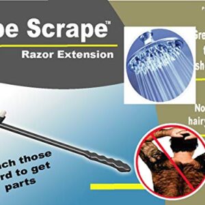 Razor Extender/Extension handle patented to hold multiple size or style razor. Made in USA. Good for limited mobility or during pregnancy.