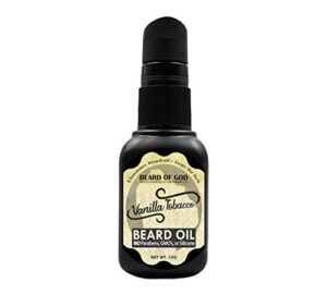 beard of god vanilla tobacco – 1oz nourishing beard oil conditioner – natural, organic & handcrafted in usa