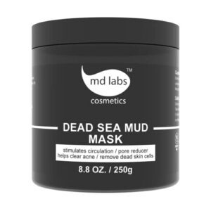 md labs cosmetics dead sea mud mask – for face and body – spa quality pore reducer – natural skin care for women and men – tightens skin for a healthier look- 8.8 oz