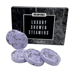 dreamyvibes aromatherapy shower steamers – pack of 6 bath bombs for women – lavender essential oils scented relaxing shower tablets gift for women and men