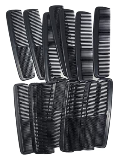 Pocket Combs Hair Care Pack of 15 Combs - unbreakable, Black, One Size
