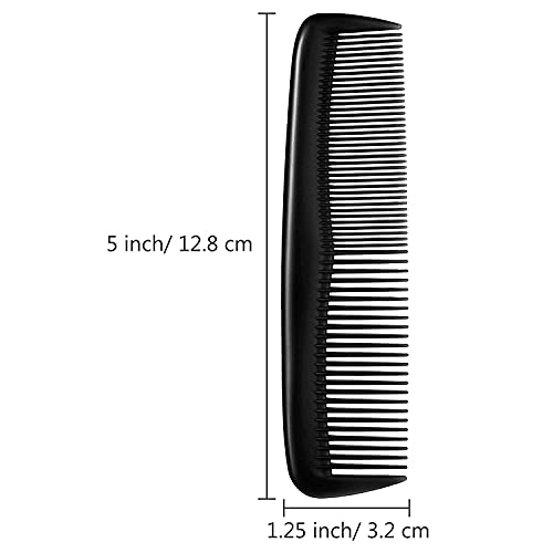 Pocket Combs Hair Care Pack of 15 Combs - unbreakable, Black, One Size