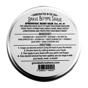 GRAVE BEFORE SHAVE Leather/Cedar wood scent Beard Balm (2 oz. Tin)