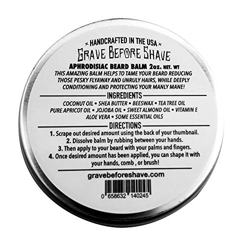 GRAVE BEFORE SHAVE Leather/Cedar wood scent Beard Balm (2 oz. Tin)