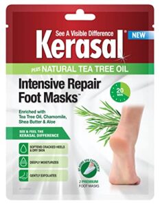 kerasal intensive repair foot mask foot mask for cracked heels and dry feet, single ( pair), 1 count