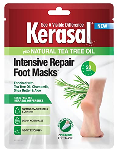 Kerasal Intensive Repair Foot Mask Foot Mask for Cracked Heels and Dry Feet, Single ( Pair), 1 Count