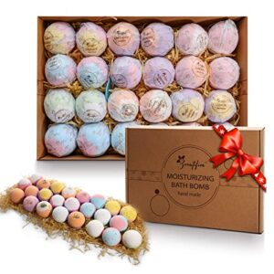 beautifier life moisturizer bath bombs gift set(set of 24)natural refreshing bubble bath kit with relaxing scents made from essential oils for bubble and spa bath, valentines day gifts