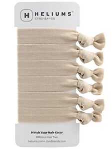cyndibands match your hair color elastic knotted ribbon ponytail holders – 6 count (ash blonde)