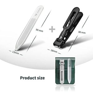 VANWIN Nail Clippers for Thick Nails, 16mm Wide Jaw Opening Oversized Toenail Clippers Cutter with Sharp Curved Blade and Nail File, Heavy Duty Stainless Steel Fingernail Clippers for Seniors Elderly
