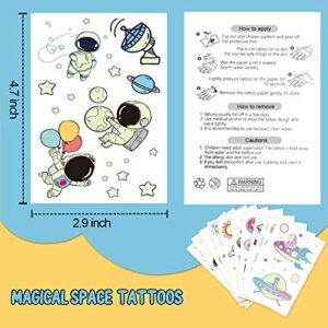 Space Party Supplies, Solar System Luminous Temporary Tattoos for Boys, Space Glow Birthday Party Decorations Favors for Kids, Space Fake Tattoos Stocking Stuffers Accessories (10 Sheets)