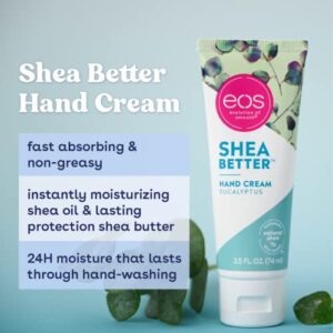 eos Shea Better Hand Cream - Eucalyptus Natural Shea Butter Hand Lotion and Skin Care 24 Hour Hydration with Shea Butter & Oil 2.5 oz