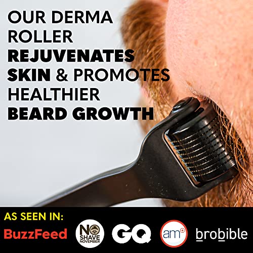 Beard Club Advanced Beard Growth Kit - Grow A Thicker Fuller Beard - Derma Roller for Beard Growth, Beard Growth Oil, Vitamins and Vitamin Spray, Beard Shampoo and Beard Brush - Gift Set
