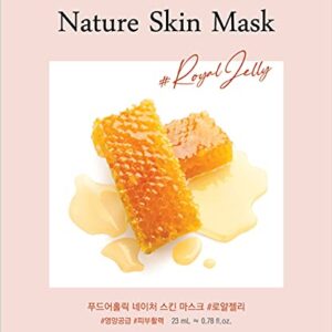 [ Nature Skin ] 100 Combo Pack Face Sheet Mask, Nude Sheet with Release Paper, Premium Quality Korean Facial Sheet Mask (10 x 10 Types : Aloe, Blueberry, Collagen, Cucumber, Green-Tea, Pearl, Rose, Royal-Jelly, Tea-Tree, Vitamin) FOODAHOLIC