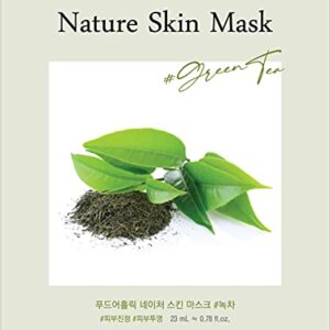 [ Nature Skin ] 100 Combo Pack Face Sheet Mask, Nude Sheet with Release Paper, Premium Quality Korean Facial Sheet Mask (10 x 10 Types : Aloe, Blueberry, Collagen, Cucumber, Green-Tea, Pearl, Rose, Royal-Jelly, Tea-Tree, Vitamin) FOODAHOLIC