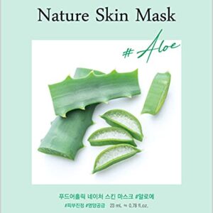 [ Nature Skin ] 100 Combo Pack Face Sheet Mask, Nude Sheet with Release Paper, Premium Quality Korean Facial Sheet Mask (10 x 10 Types : Aloe, Blueberry, Collagen, Cucumber, Green-Tea, Pearl, Rose, Royal-Jelly, Tea-Tree, Vitamin) FOODAHOLIC