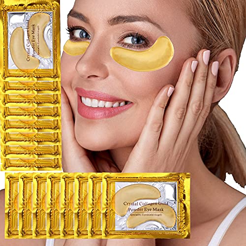 DELISOUL 30 Pairs 24K Gold Collagen Under Eye Masks Crystal Eye Patches Gel Moisturizing Anti Aging Hydrating Reducing Puffiness Dark Circles and Wrinkles Eye Pads for Women and Men