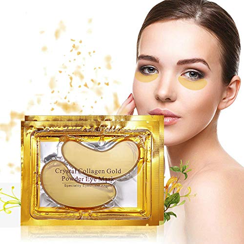 DELISOUL 30 Pairs 24K Gold Collagen Under Eye Masks Crystal Eye Patches Gel Moisturizing Anti Aging Hydrating Reducing Puffiness Dark Circles and Wrinkles Eye Pads for Women and Men