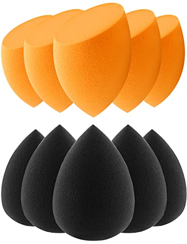 BEAKEY Makeup Sponge, 10 Pcs Latex-free and Vegan Beauty Sponge, Make up Sponge for Face Cream, Liquid Foundation & Powder Application