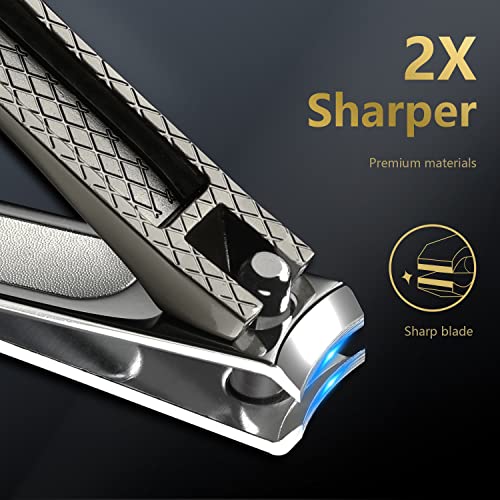 Nail Clippers Set,Extra Sharp Stainless Steel Fingernail & Toenail Clippers, Professional Nail Trimmer for Thick or Ingrown Nail, 3PCS Nail Cutter for Women and Men