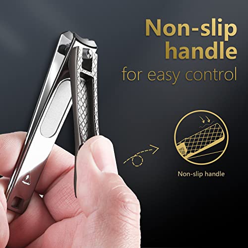 Nail Clippers Set,Extra Sharp Stainless Steel Fingernail & Toenail Clippers, Professional Nail Trimmer for Thick or Ingrown Nail, 3PCS Nail Cutter for Women and Men