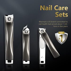 Nail Clippers Set,Extra Sharp Stainless Steel Fingernail & Toenail Clippers, Professional Nail Trimmer for Thick or Ingrown Nail, 3PCS Nail Cutter for Women and Men