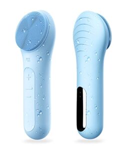 sonic face scrubber, waterproof face wash brush for men & women, rechargeable face brushes for cleansing and exfoliating, electric facial cleanser brush – mint