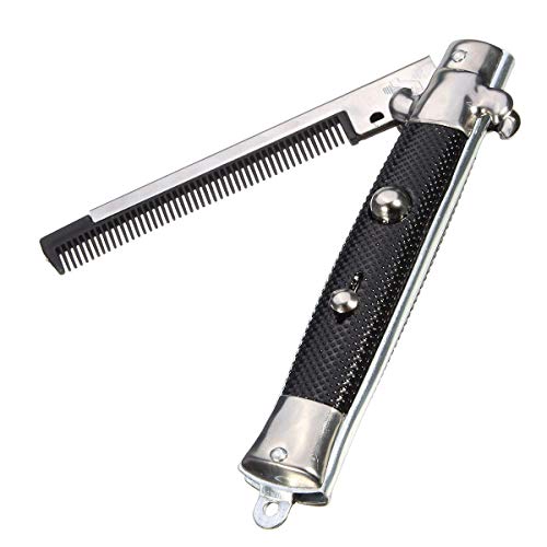 Rhode Island Novelty 9" Stainless Steel Switch-Blade Folding Pocket Comb (1-Unit)