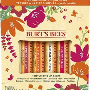 Burt's Bees Gifts, 4 Lip Balm Products, Just Picked Set - Pomegranate, Sweet Mandarin, Coconut Pear & Watermelon (4 Pack)