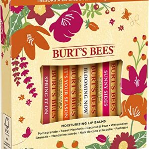 Burt's Bees Gifts, 4 Lip Balm Products, Just Picked Set - Pomegranate, Sweet Mandarin, Coconut Pear & Watermelon (4 Pack)