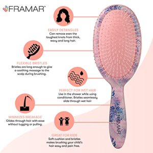 Framar Flowers Wet Detangler Brush – Brushes for Hair, Wet Dry Brush, Hair Detangler Brushes, Hairbrush for Women, Curly Hair Brush Detangler, Tangle Brush, Kids Brushes for Hair, Kids Hair Brush