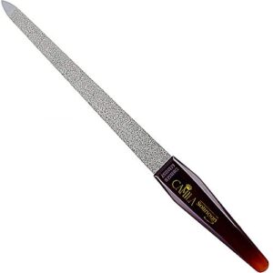 camila solingen cs19 8″ large professional sapphire metal nail file pointed for fingernail and toenail care. double sided coarse fine for manicure / pedicure. made of stainless steel, solingen germany