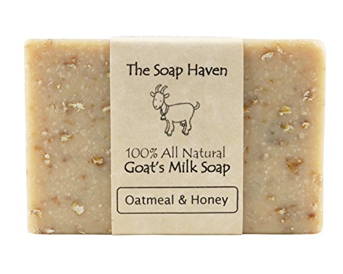 Oatmeal Soap - Pack of 4 Oatmeal & Honey, Goat Milk Soap Bars. All Natural, Unscented Soap - Wonderful for Sensitive Skin and Suitable for All Skin Types. SLS Free, NO Parabens. Handmade in USA.