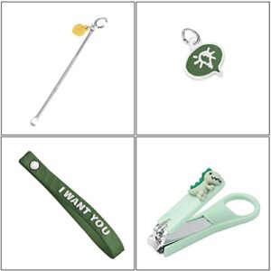 Dinosaur Nail Clippers Ultra Sharp Sturdy Nail Cutters with Ear Pick Dinosaur Keychain Set Gift-Dinosaur