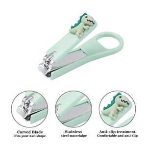 Dinosaur Nail Clippers Ultra Sharp Sturdy Nail Cutters with Ear Pick Dinosaur Keychain Set Gift-Dinosaur